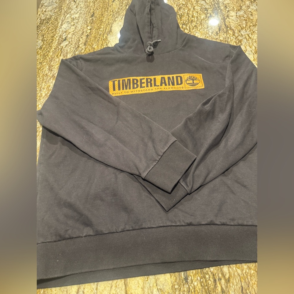 XXL Men’s  Timberland With Tree  Heavyweight Hoodie In Black Cotten blend